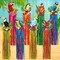8 Pcs Tropical Birds Party Decoration Hawaiian Luau Tiki Jungle Theme Hanging Outdoor Decor with Tassels for Birthday Party Supplies 3.3 ft Summer Bird Toucan Leaf Garland Door Banner Sign